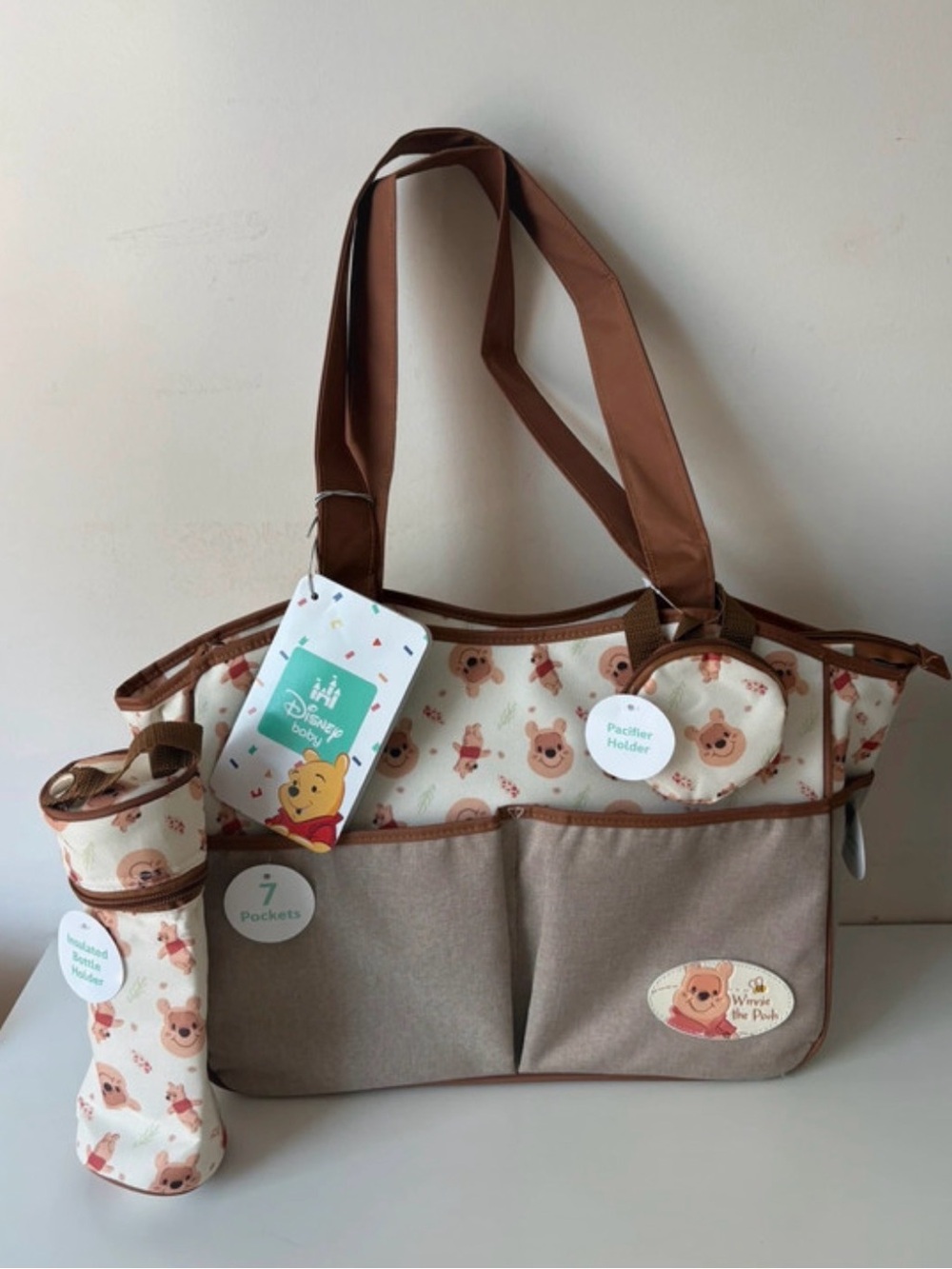 Disney Winnie the Pooh Multi-Functional Large Travel Diaper Bag Changing Pad